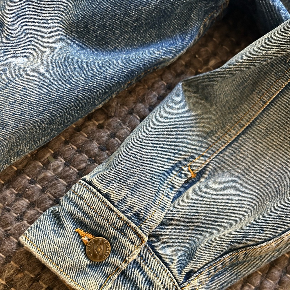 Vintage Faded & Distressed Denim Blue Jacket - Picture 6 of 12
